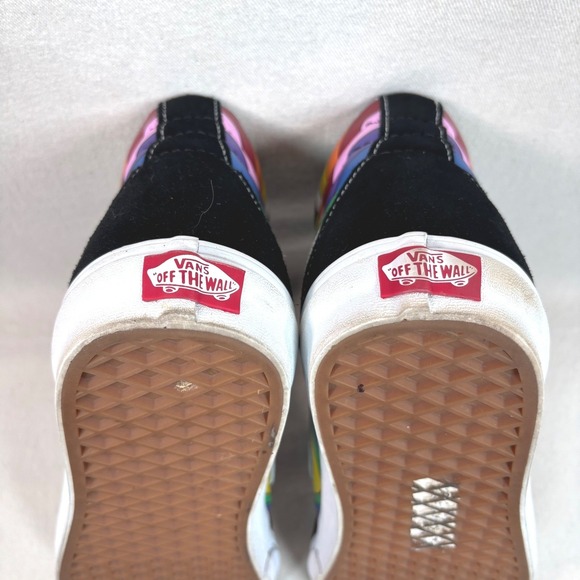 Vans Sk8-Hi Rainbow Prism Black Suede High Top Sneakers Mens 11.5 Womens 13 - Picture 10 of 10